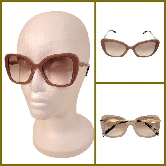Prada Alabaster Pink Butterfly Frame Brown Crystal Gradient Sunglasses PR 03YS main image 9